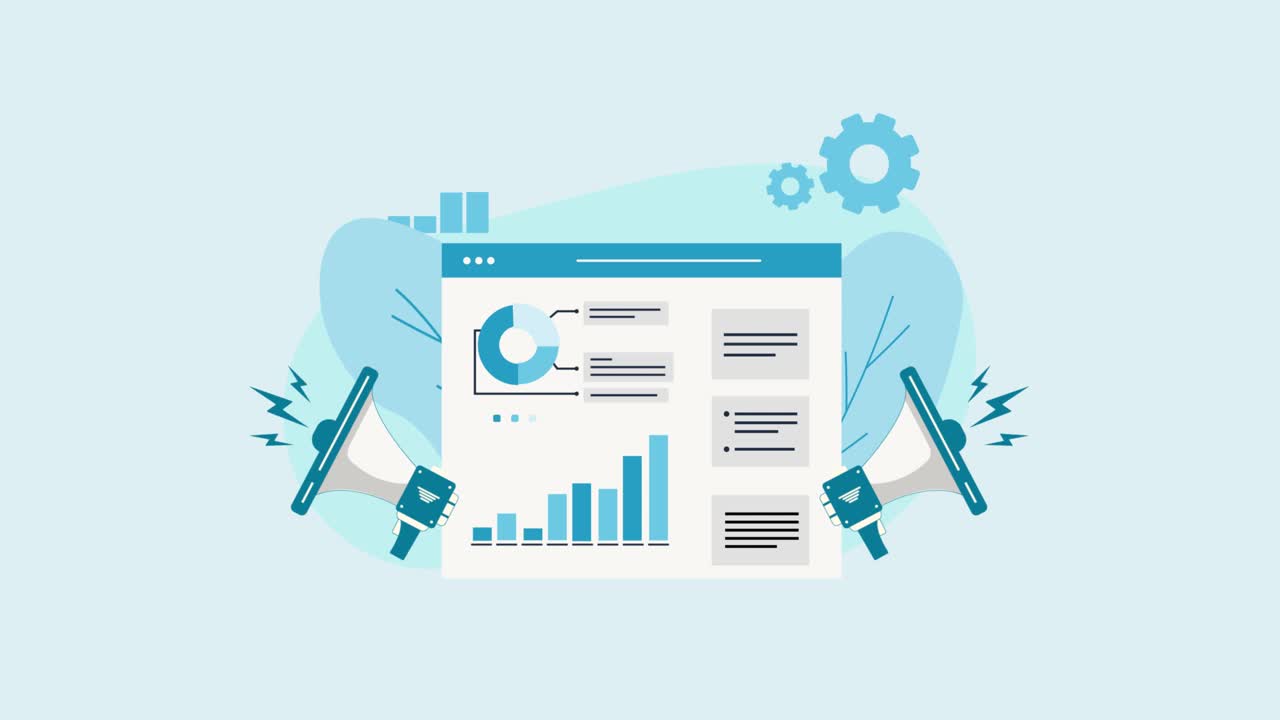 Animated Digital Marketing and Analytics Concept