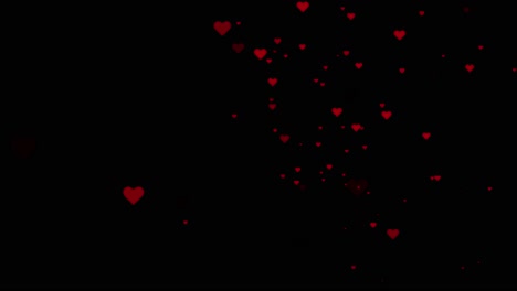 corazón animado en el viento sobre fondo negro