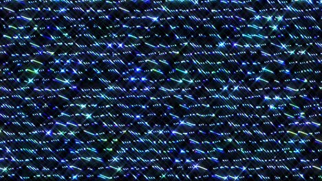 shining bright lines set blue wave motion, colorful, on black background