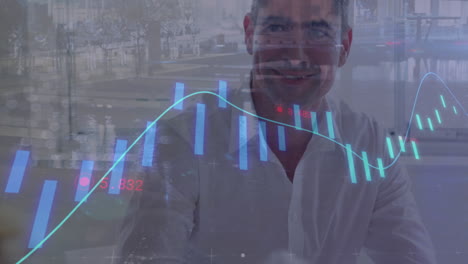 animación de la interfaz digital y el procesamiento de datos financieros sobre personas de negocios