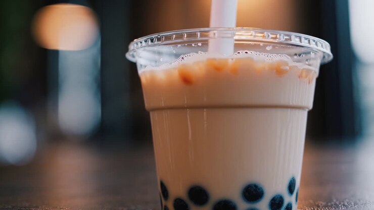 Bubble Tea in un bicchiere di plastica