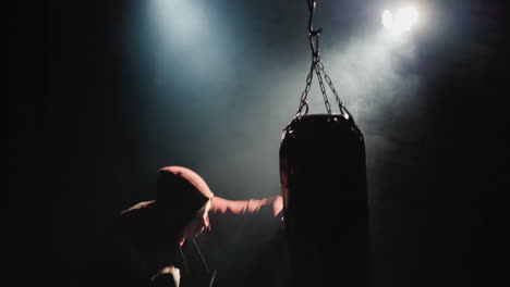 Top-view-of-a-boxer's-silhouette