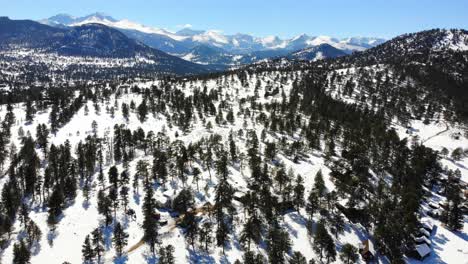 beautiful snowy winterscape rocky mountain range in colorado, usa