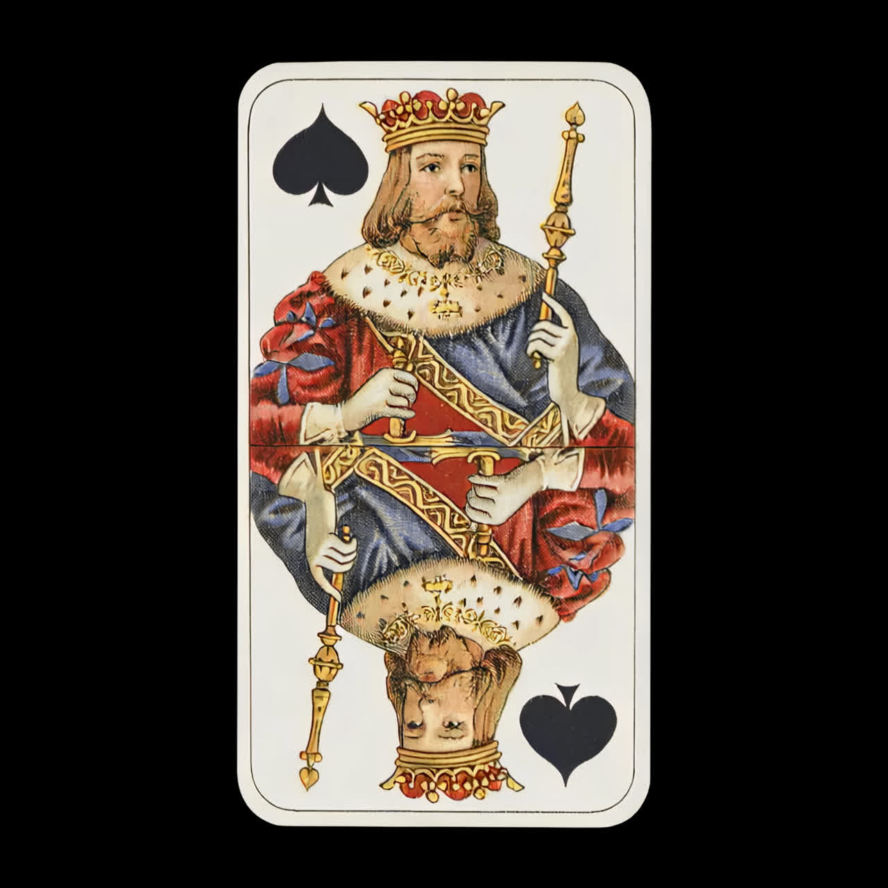 King card spade royalty animation isolated asset, transparent 4K video, alpha channel, ProRes 4444