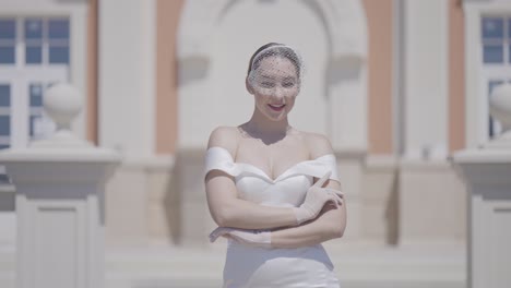 elegant bride in a palace