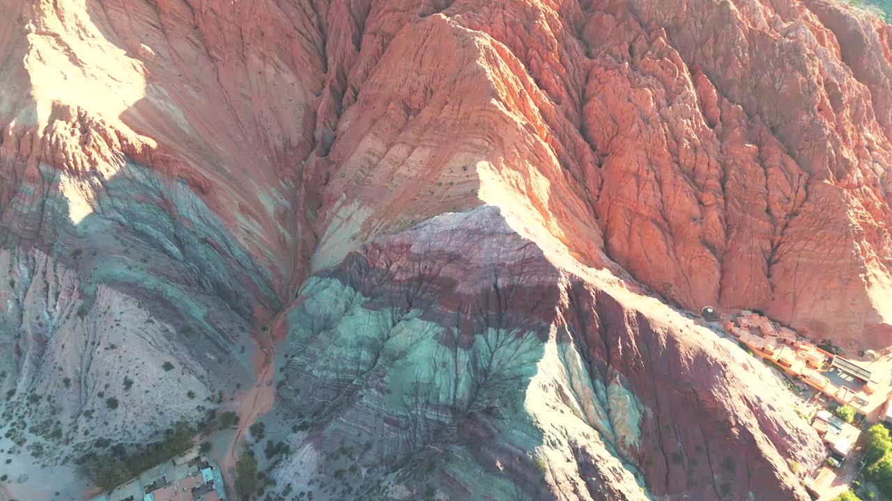 Aerial View of the Colorful Serrania del Hornocal Mountains in Jujuy, Argentina