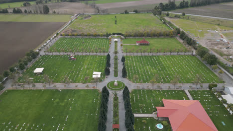 san javier de loncomilla graveyard chile maule streets flying view from drone