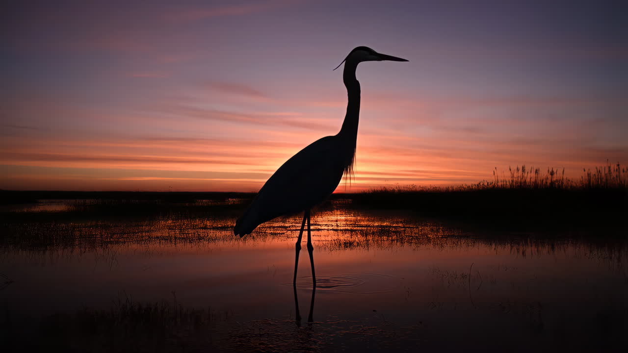 Heron Silhouette at Sunset