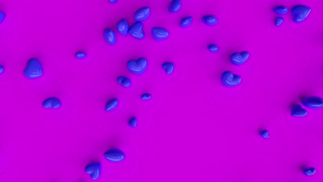 blue hearts on purple background