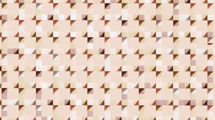 Geometric background, made of many colourful shapes moving together and creating pattern.
