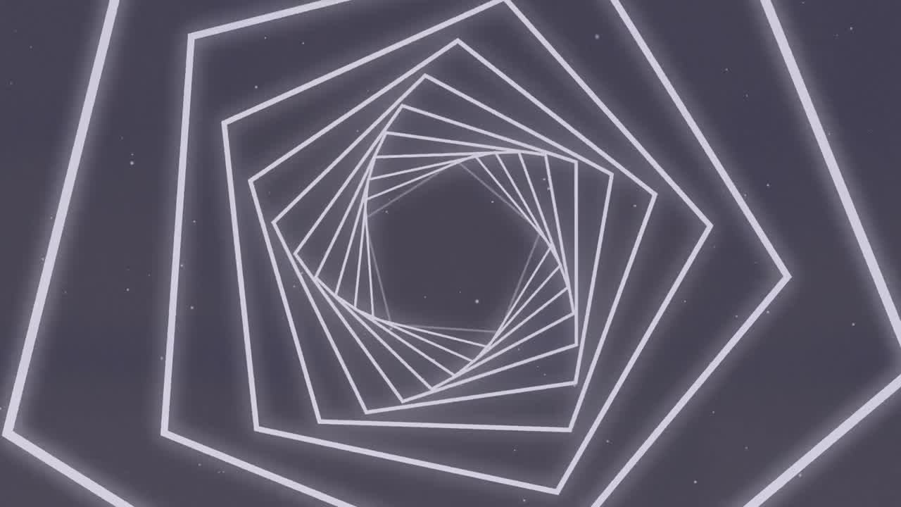 animación de un túnel brillante de neón sobre un fondo negro