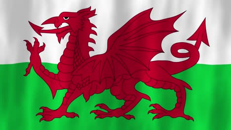 Wales-Vereinigtes-Königreich-Vereinigtes-Königreich-Flagge-Land-Animation-3d-Symbol-Design-Wehend-Im-Wind-Bewegung-National-Patriotismus-Welt-Kultur-Emblem-Banner-Rot-Weiß-Grün