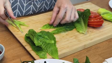 preparing a salad