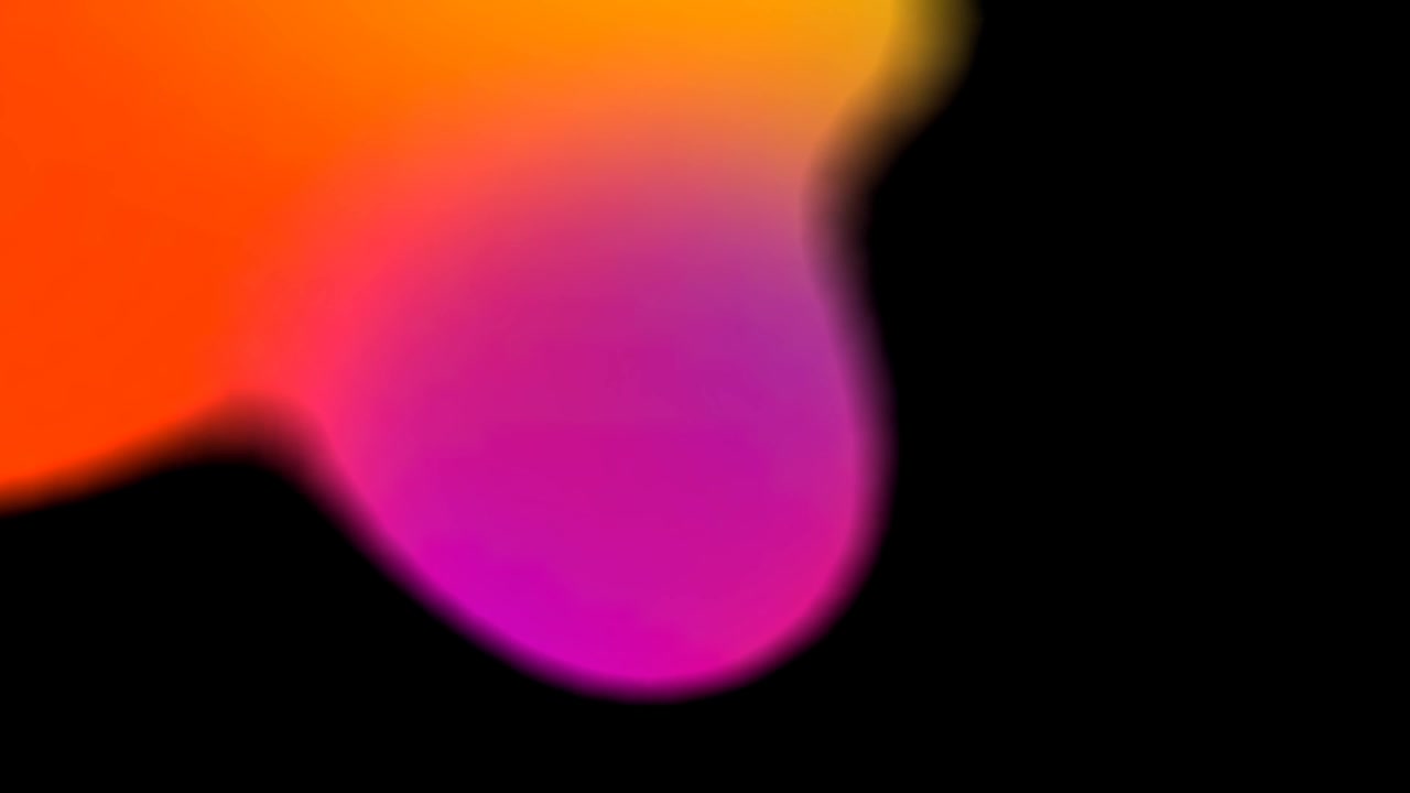 Abstract Motion of Glowing Orange and Purple Light Orbs on Black Background