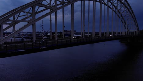 arch structure of the bridge over the noord at alblasserdam, netherlands