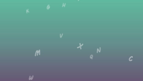 animation of letters falling over green background