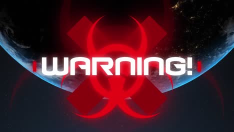 Logo-Coronavirus-Warnung-über-Dem-Planeten-Erde.