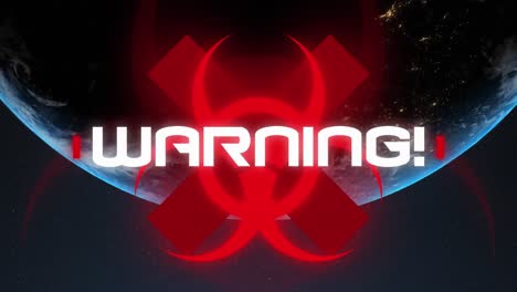 logo coronavirus warning over planet earth.