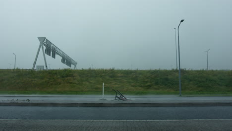 stormy weather on a highway