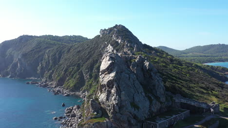 Mediterranean-sea-Porquerolles-batterie-des-Mèdes-aerial-edge-close-flight