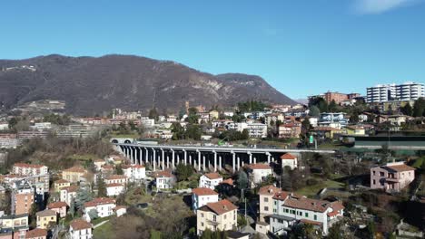 panoramic footage of a city and highway in 4k