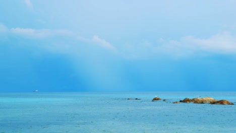 暴風雨前的平靜, 雨季在加勒比海的岩石上海<unk>