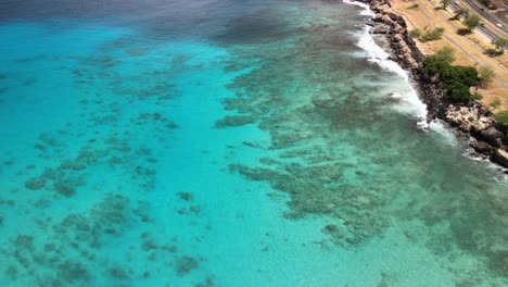 Aerial-view-of-the-coastline-on-the-west-side-of-Oahu