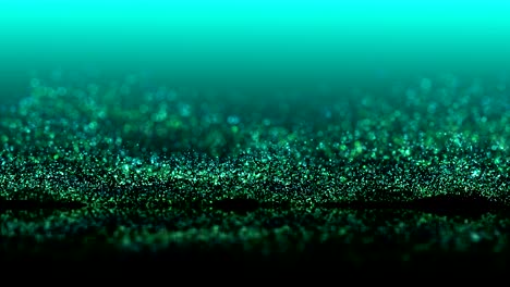 ondas de polvo partículas verdes en 3d, video de movimiento tecnológico