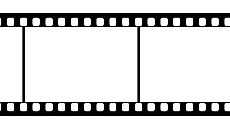 una tira de película de 35 mm que se mueve sobre un fondo blanco. imágenes de video en bucle sin problemas en pantalla blanca. plantilla de diseño de tira de película abstracta.