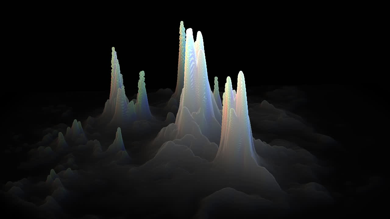 partículas densas rebotando rápidamente creando picos de ondas abstractas con fluido burbujeante - diseño de movimiento 3d fondo gráfico papel tapiz 4k prores