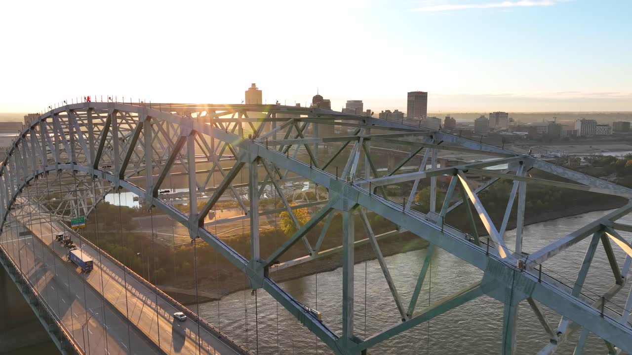 새벽에 멤피스 테네시 스카이 라인 도시 풍경