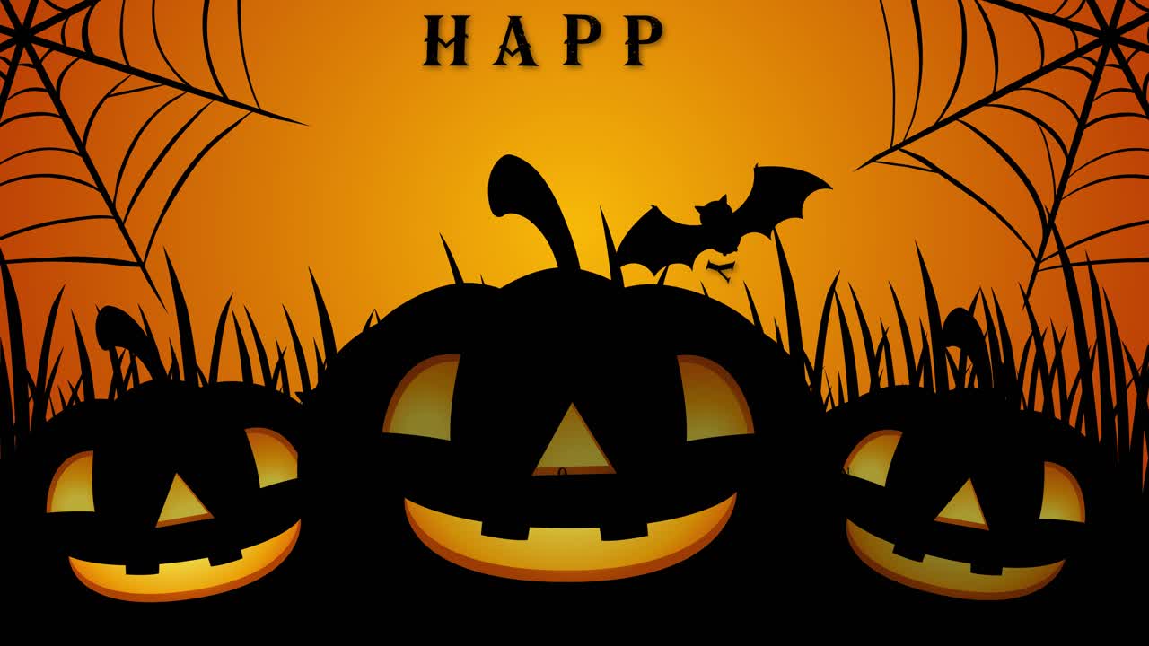 las linternas brillantes, los murciélagos volando, la celebración de halloween