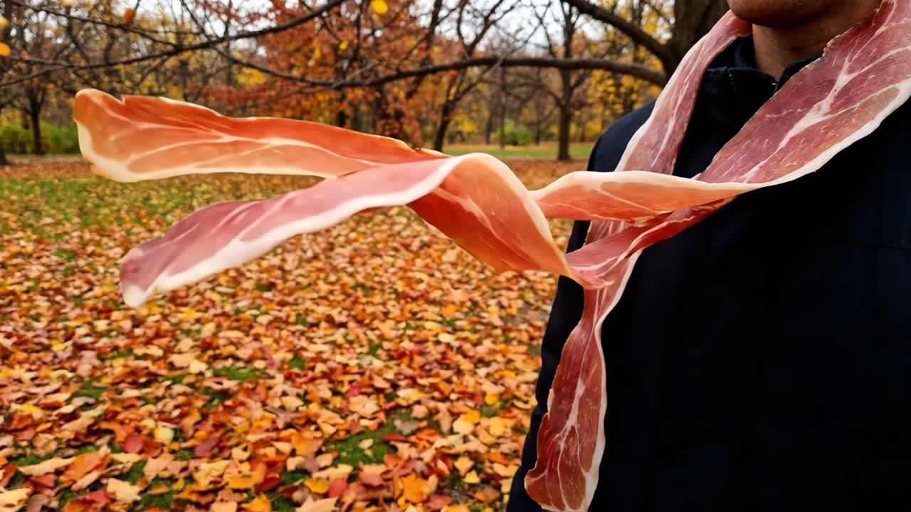 Giornata autunnale con sciarpa al prosciutto