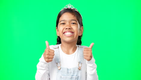 retrato, niños y pulgares hacia arriba con una chica