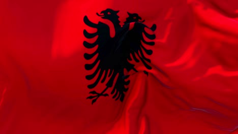 albania flag waving in wind slow motion animation . 4k realistic fabric texture flag smooth blowing on a windy day continuous seamless loop background.