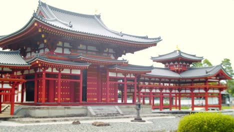 panning shot of a huge temple in kyoto, japan 4k slow motion