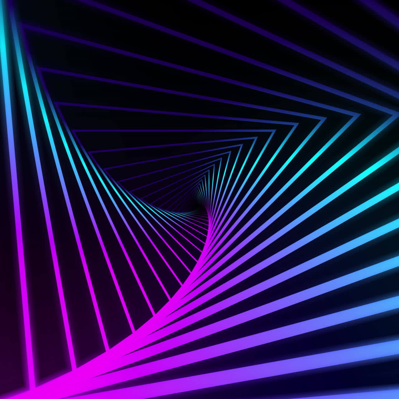Neon Triangular Tunnel