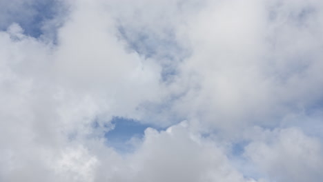 vibrant timelapse of fluffy white clouds drifting in a blue sky