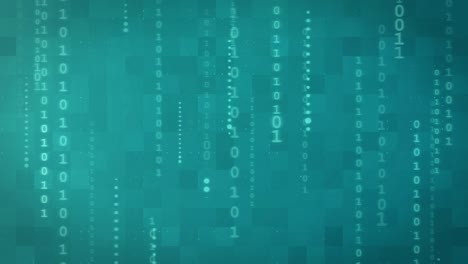 matriz de código de programa binario fondo en bucle animado. números caídos uno y cero. concepto de datos abstractos. animación tecnológica del ciberespacio futurista verde. codificación, hacking, minería, concepto de programación
