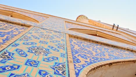 beautiful design pattern on mosque exterior wall in iranian culture