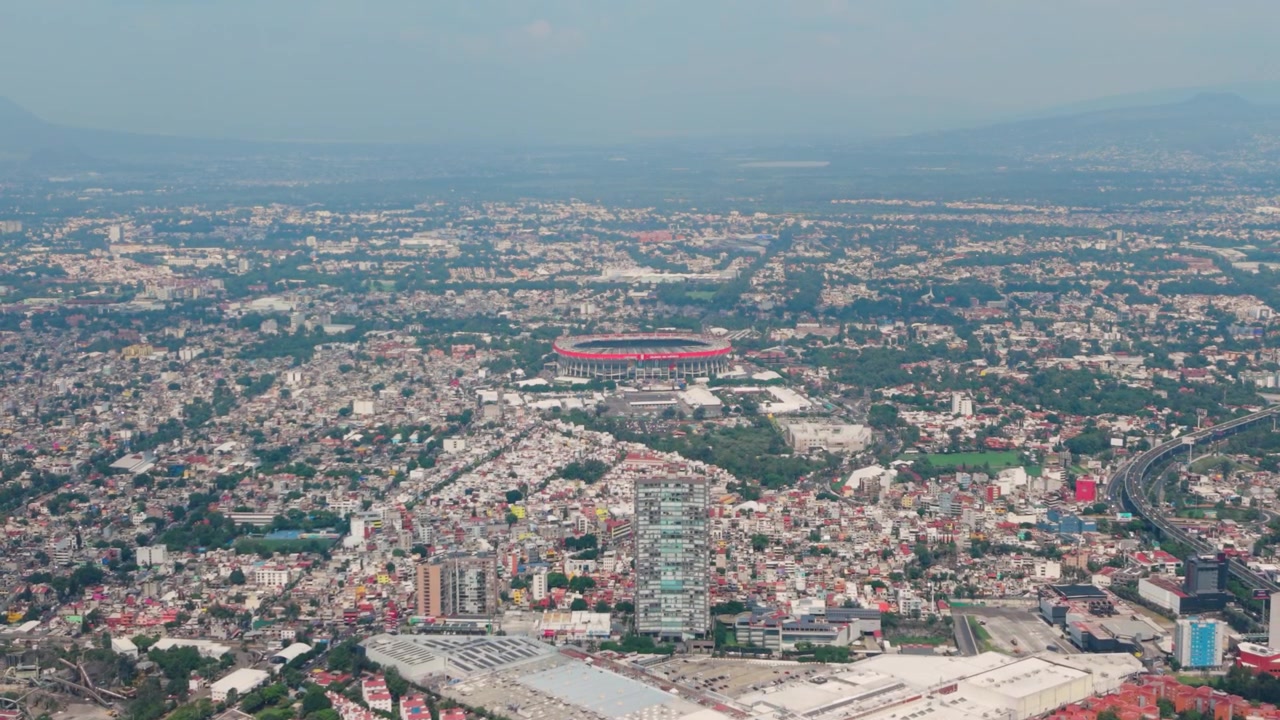 Vista dall'alto dell'infrastruttura dello stadio nel sud di Città del Messico