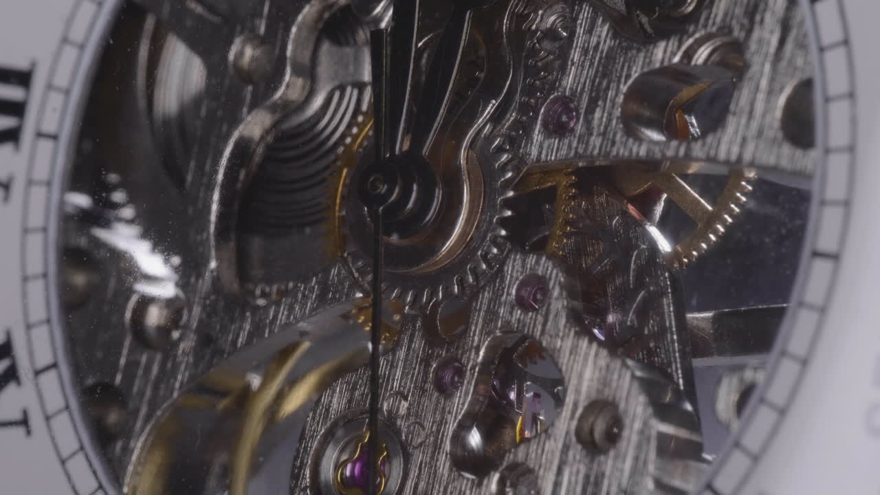 Vintage Pocket Watch With Moving Gears And Hand