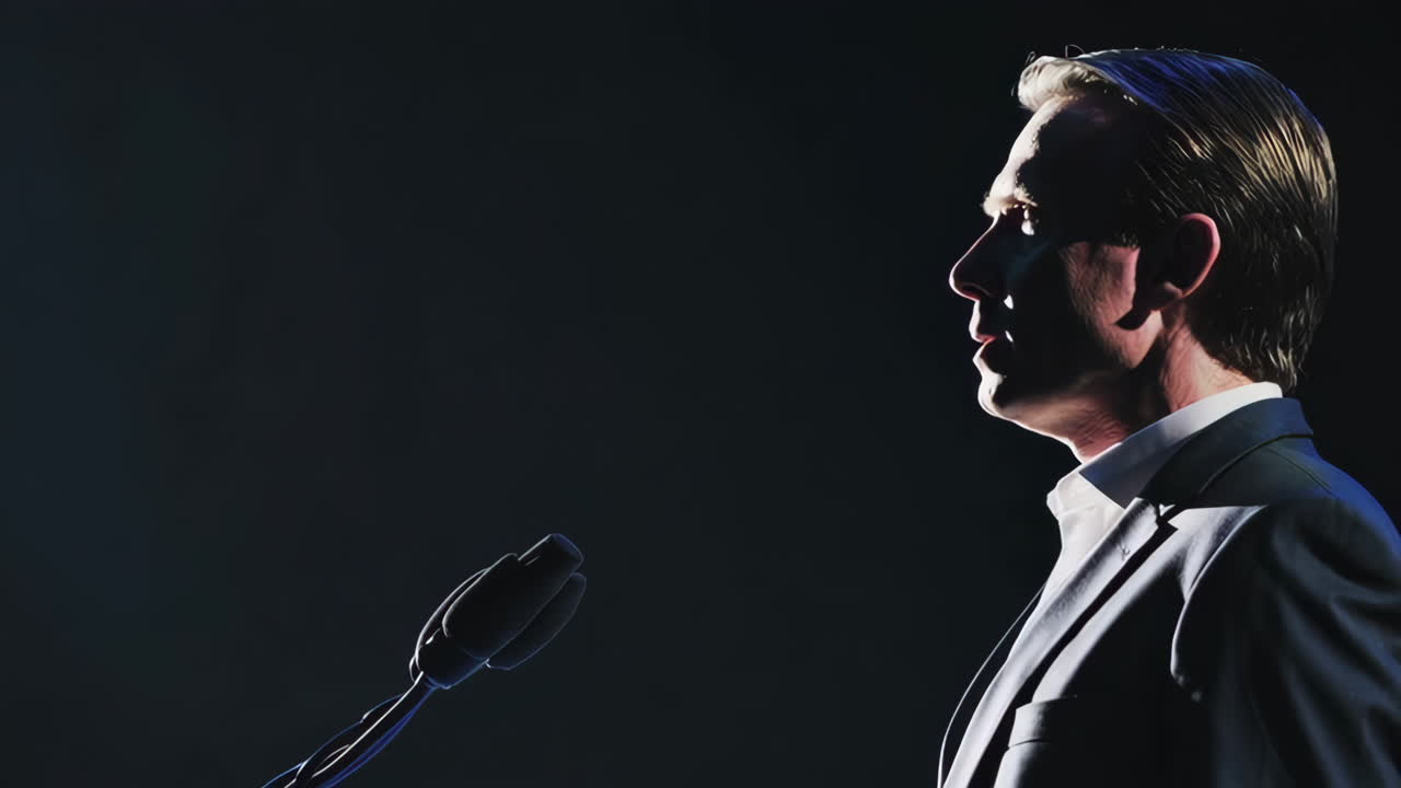 Man Speaking at a Public Event
