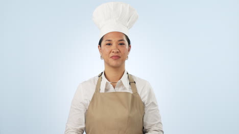 chef, mujer y rodillo con los brazos cruzados