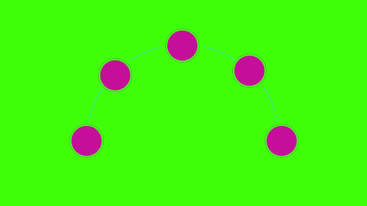 녹색 화면 배경에 인포그래픽 아이콘의 애니메이션