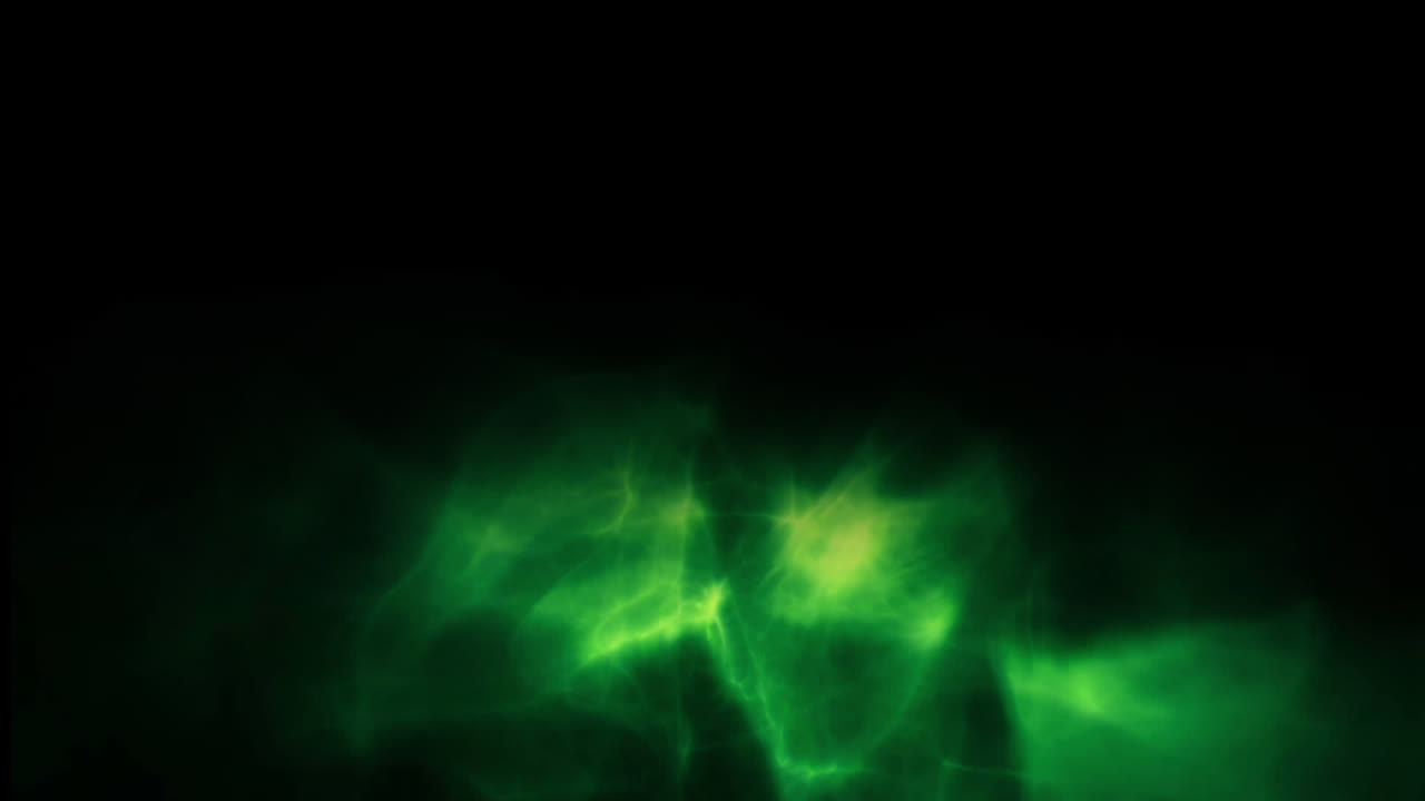 輝く緑の光と影