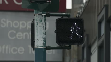 crosswalk signal changes and flashes.