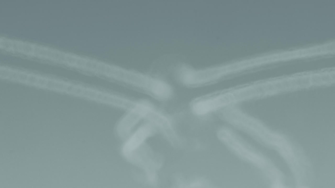 하늘에서 복잡한 기동을 하는 비행기