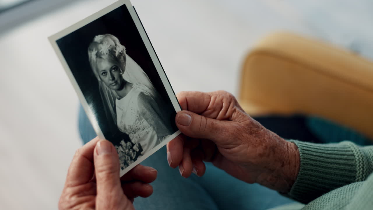 Home, photograph and old woman with retirement