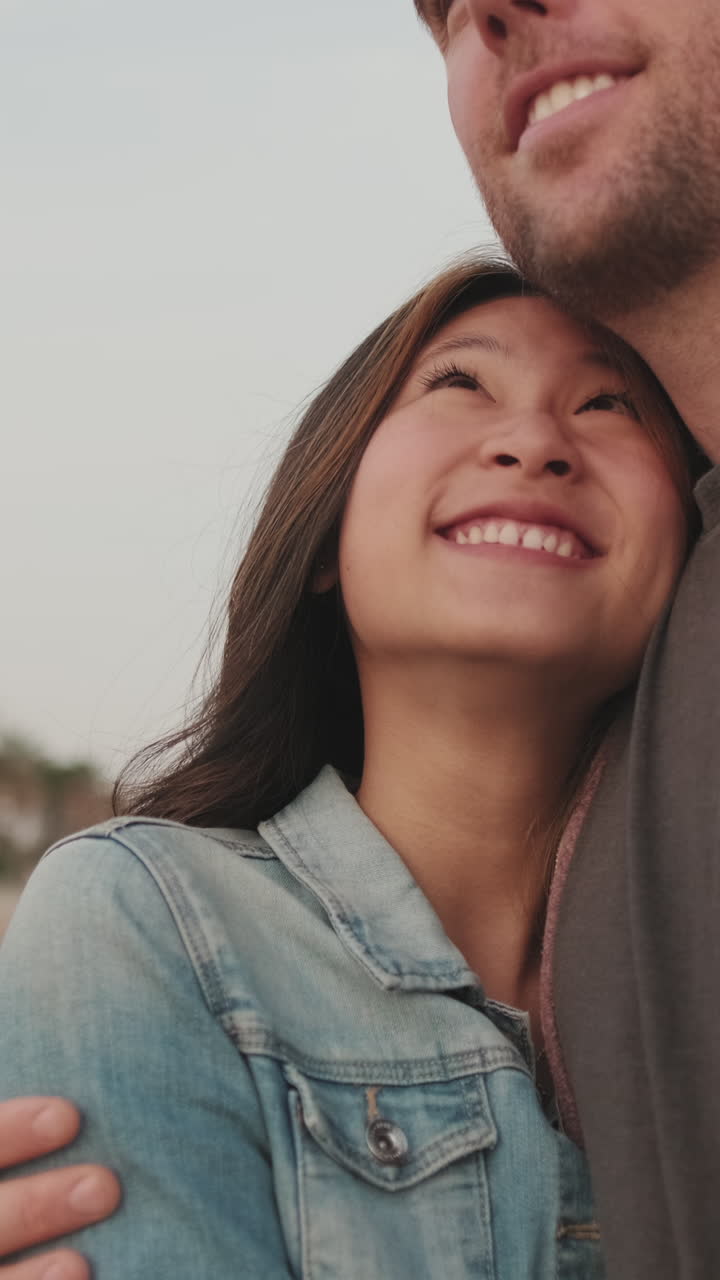 Affectionate Couple Embracing Outdoors